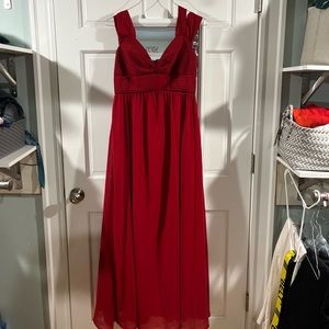 Never Worn Red Off-Shoulder Long Prom Dress